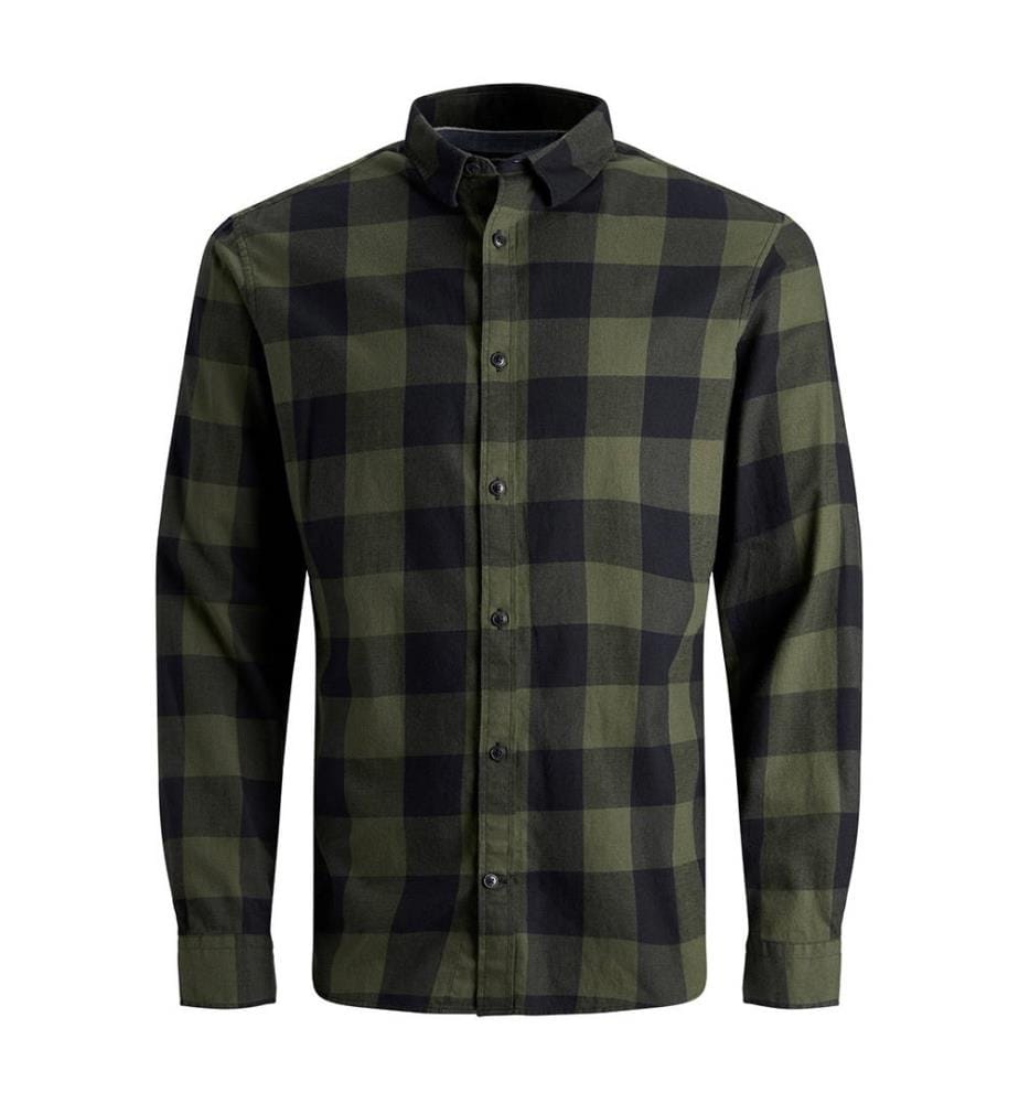 Chemise Gingham Twill Slim Fit - Kaki