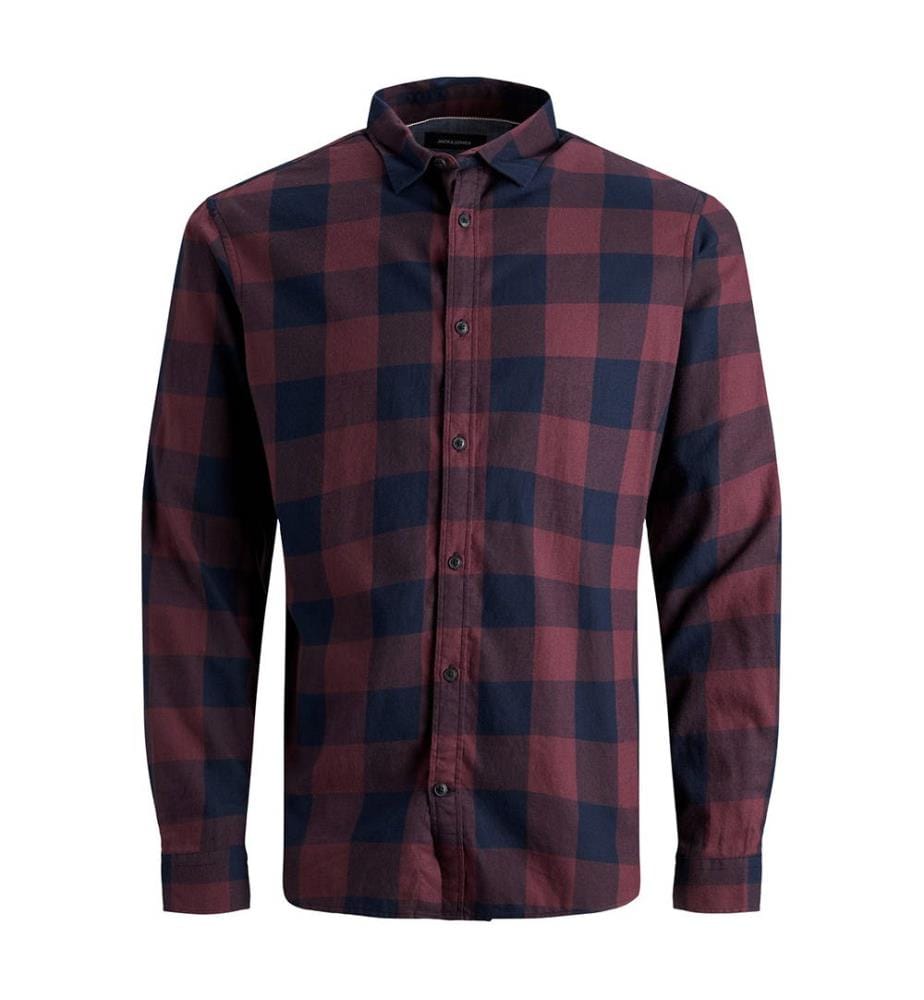 Chemise Gingham Twill Slim Fit - Bleu et Bordeaux