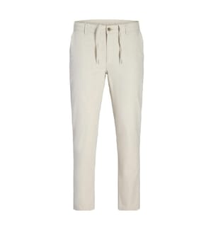 Chino-Hose im klassischen Schnitt aus Leinenmischgewebe - Beige