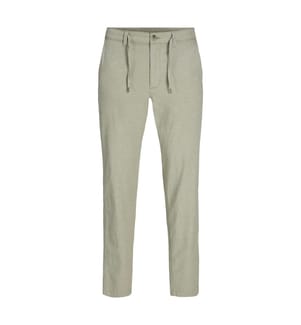 Chino-Hose im klassischen Schnitt aus Leinenmischgewebe - Khaki