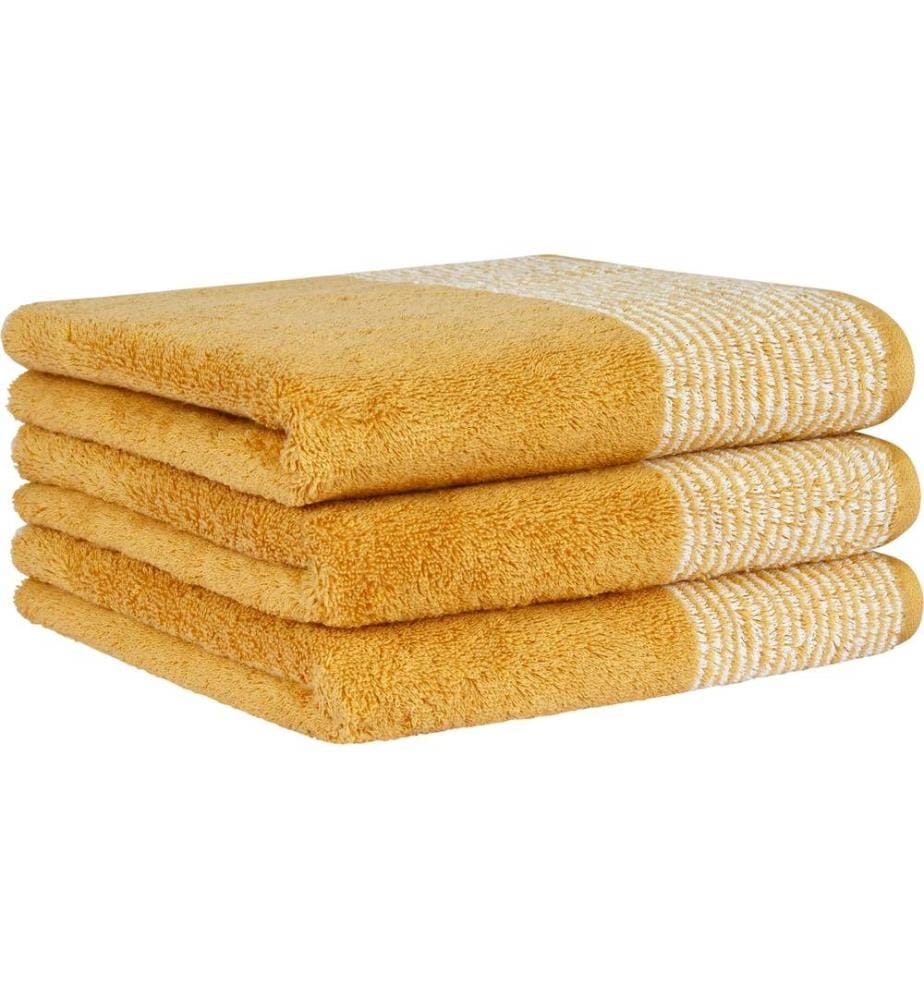Cawö Asciugamano ospite Two-Tone Stripe 30 x 50 cm, Oro