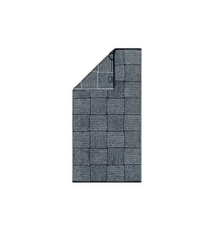Cawö Drap de bain Rayures 80 x 150 cm, Noir/Blanc