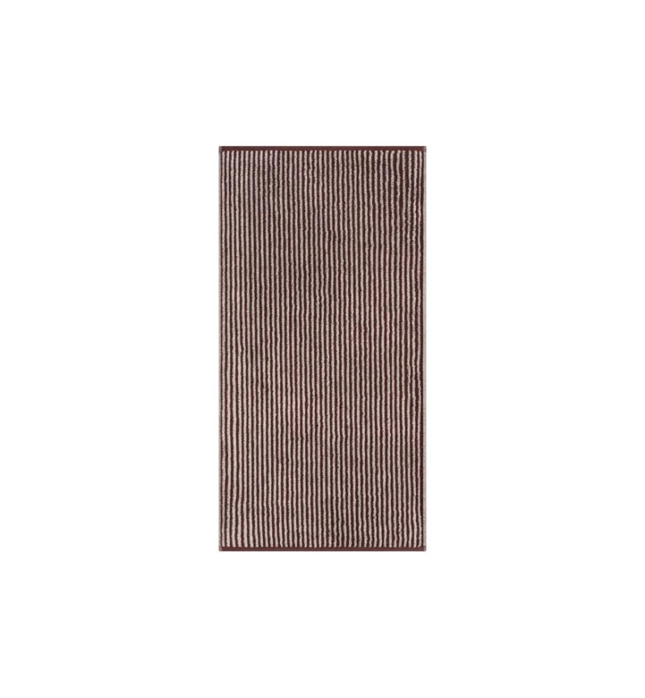 Cawö Towel Two-Tone Stripe 50 x 100 cm, Bordeaux