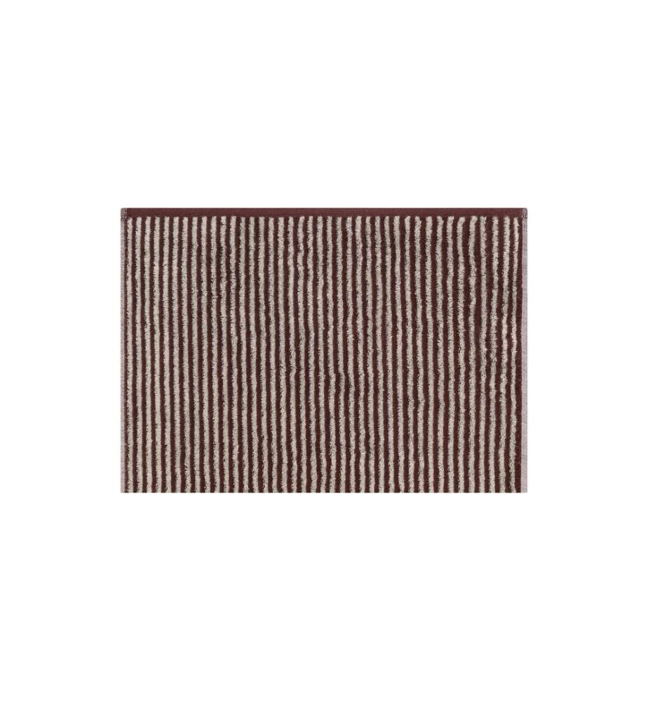 Cawö Towel Two-Tone Stripe 50 x 100 cm, Bordeaux