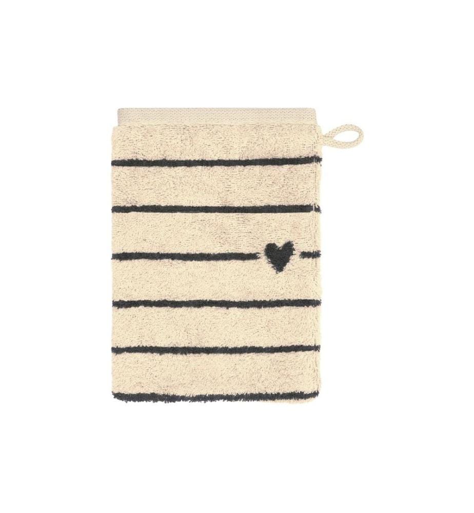 Cawö Guanto da bagno Heart Beats 16 x 22 cm, Grigio