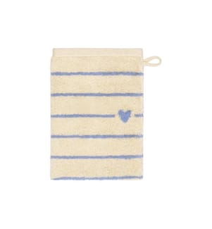 Cawö Waschhandschuh Heart Beats 16 x 22 cm, Blau
