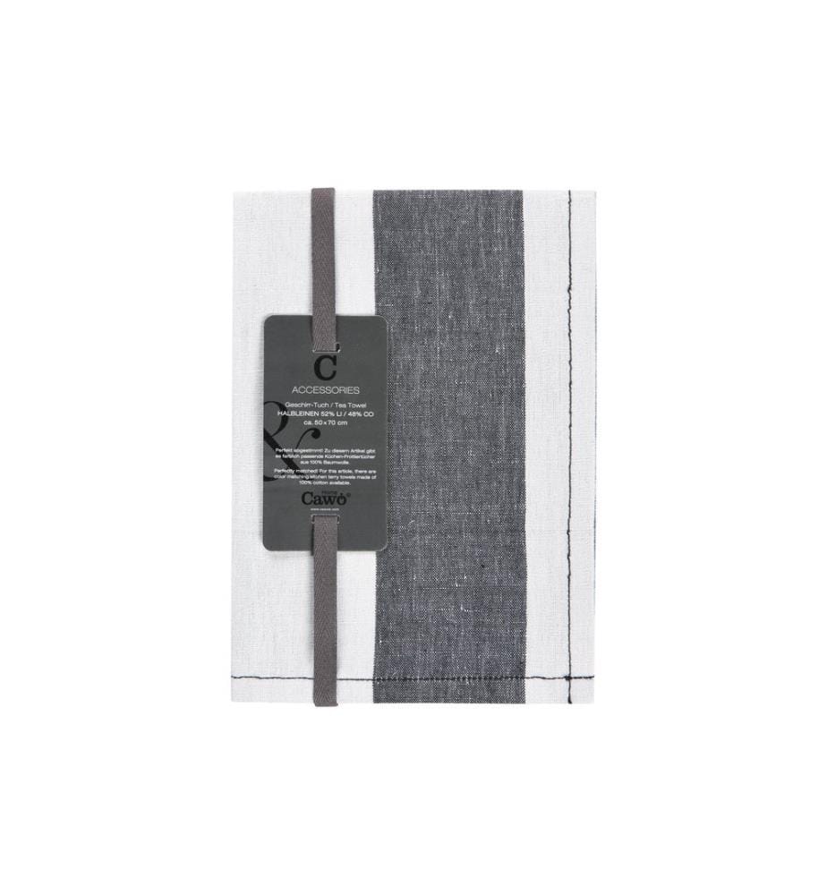 Cawö Geschirrtuch Zoom Blockstreifen Schwarz/Weiss