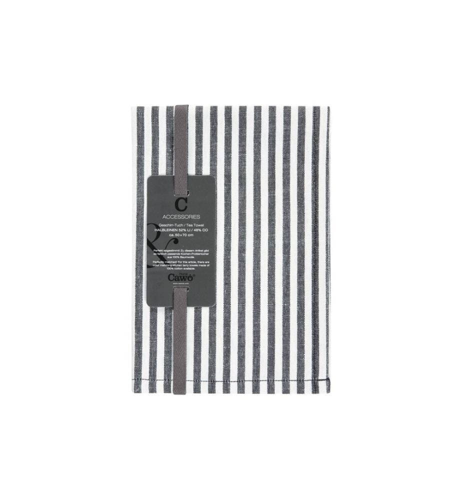 Cawö Geschirrtuch Zoom Streifen Schwarz/Weiss