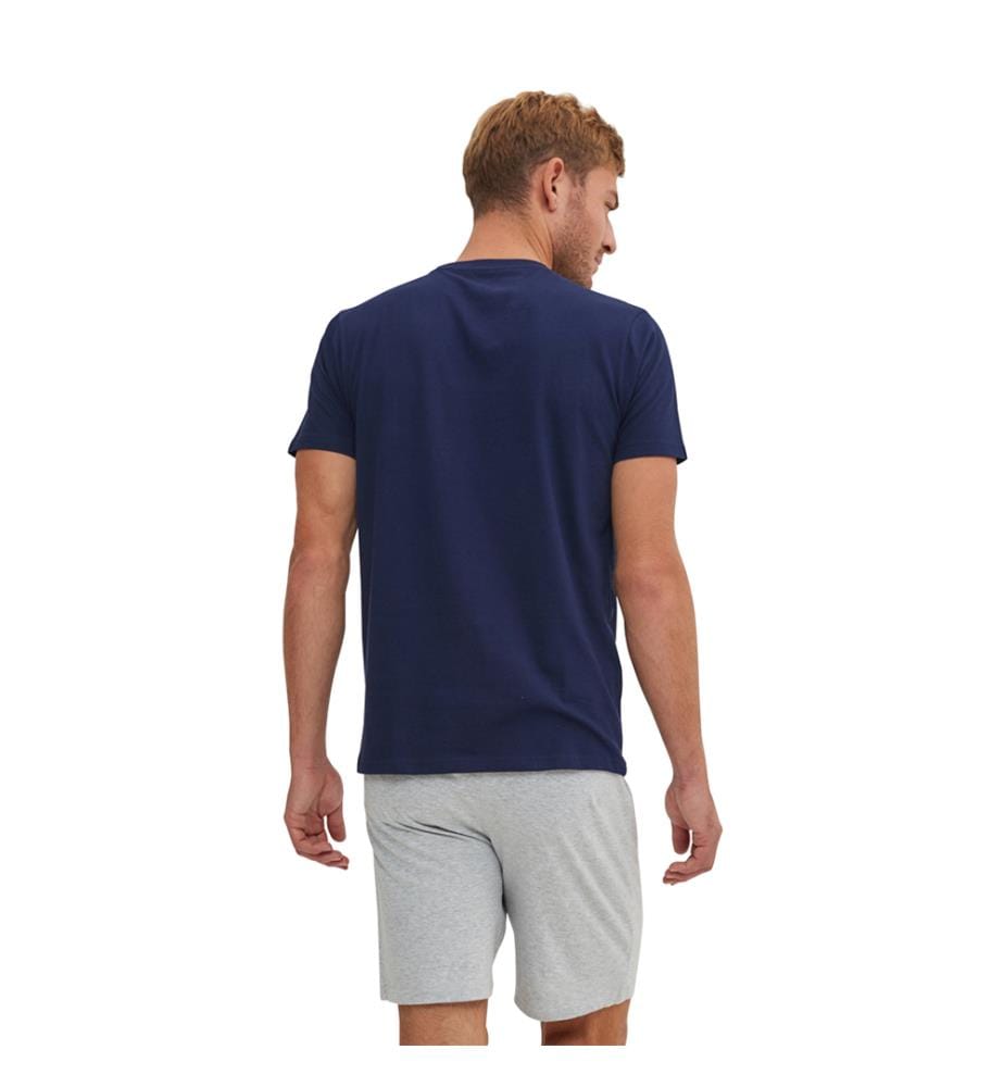 Pyjama Tshirt Set - Blau & Grau