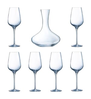 Lot 6 de verres à pied 45cl et 1 carafe 1,6L - Fragrance