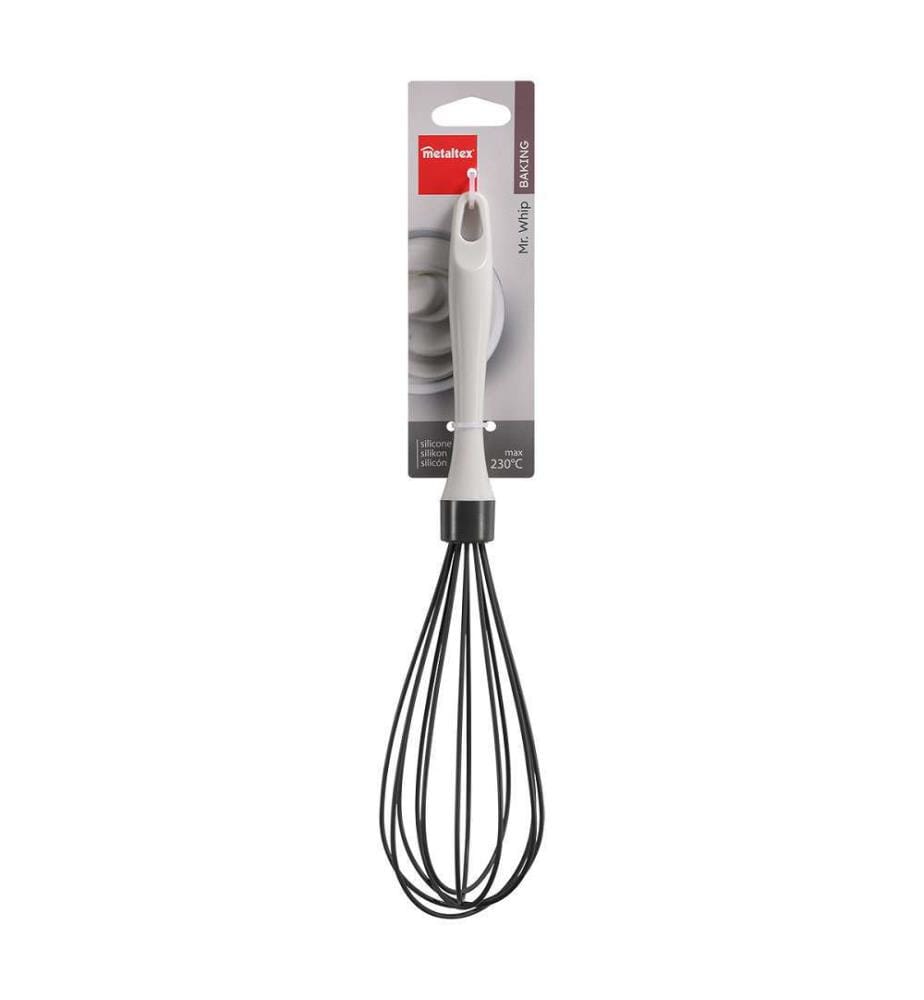 Mr. Whip silicone whisk with transparent raspberry handle