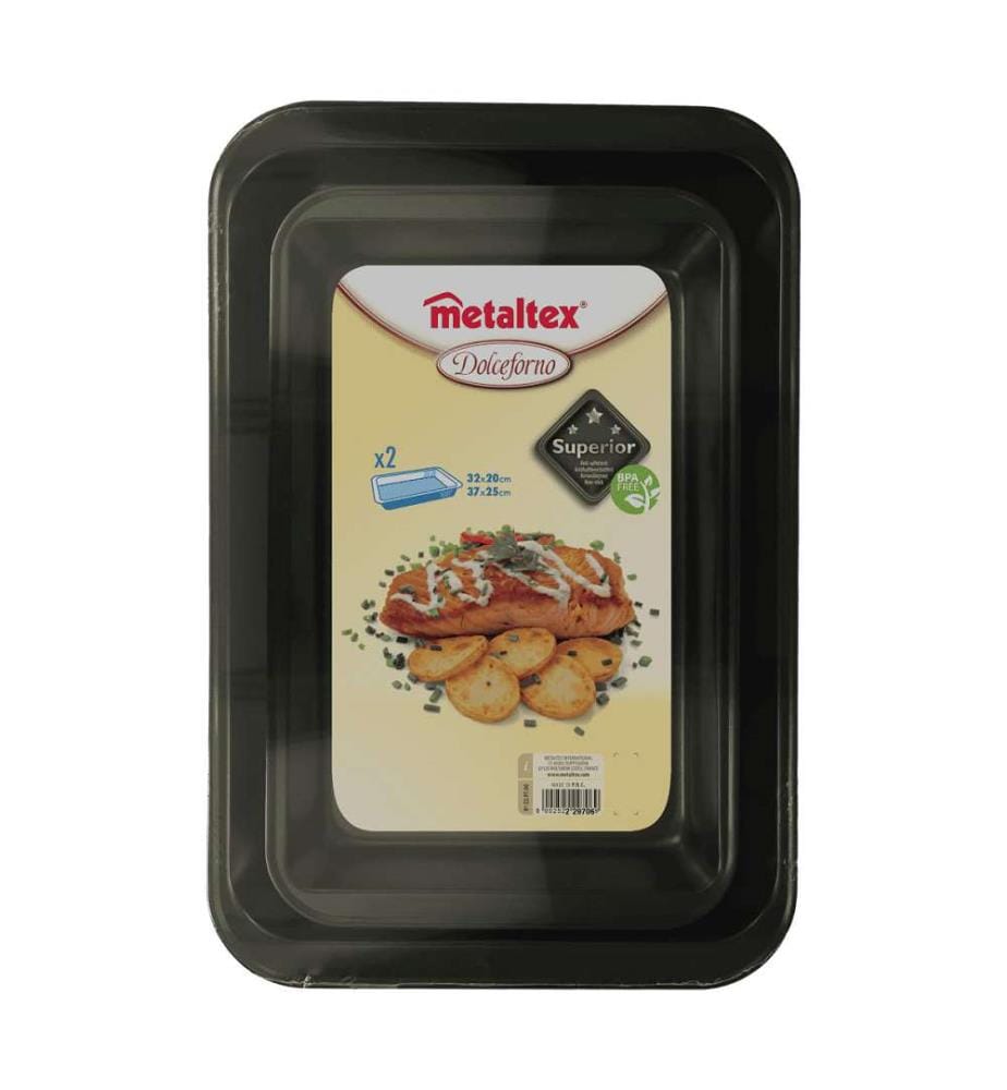 "Superior"" Backblech 2er-Set 1 x 32x20cm, 1 x 37x25, schwarz antihaftbeschichtet