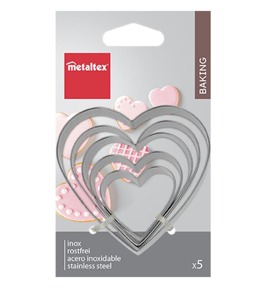 5er-Set Ausstechformen aus Edelstahl 4-5-6-7-8 cm - Silber