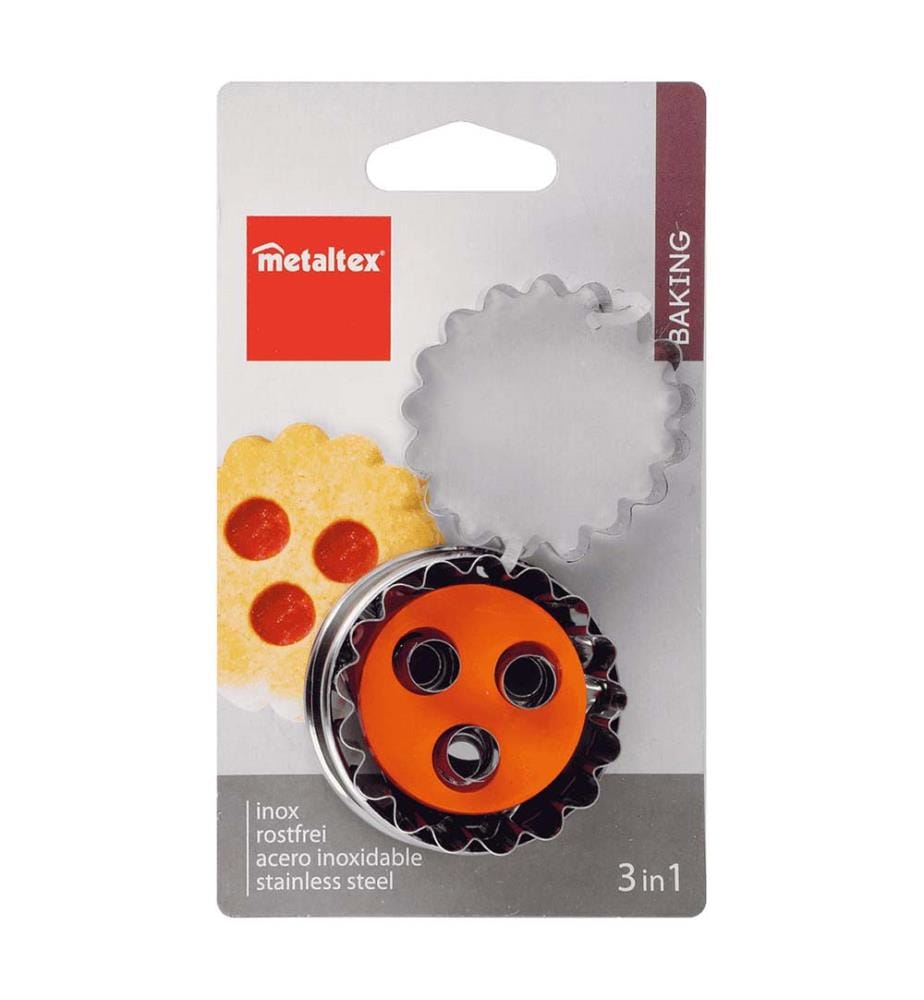 Linzer Ausstecher, 3 Löcher, Edelstahl