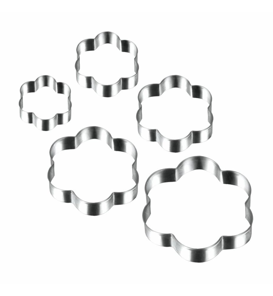 5er-Set Ausstecher für Kekse - Silber