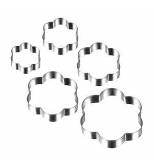 5er-Set Ausstecher für Kekse - Silber