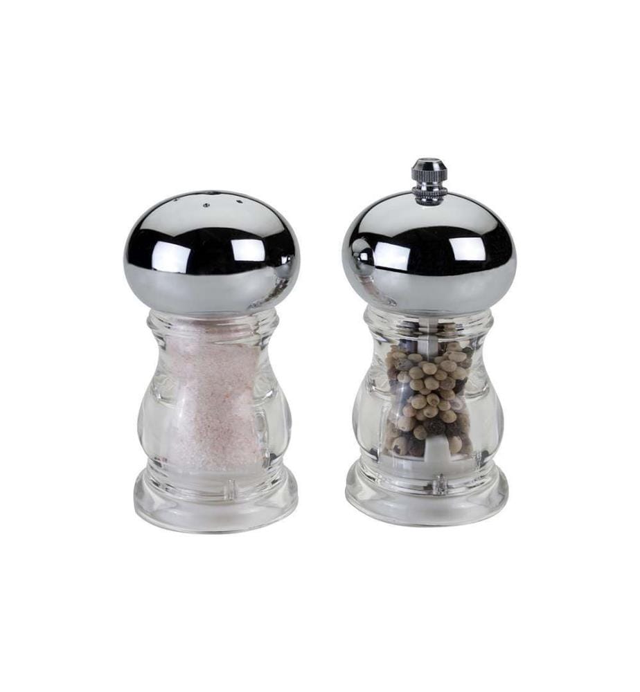Set Salzstreuer und Gewürzmühle Edelstahl/Acryl/Metall