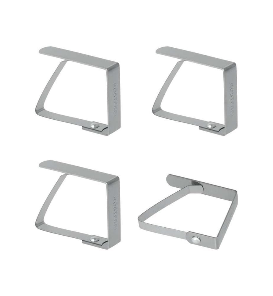 4er-Set Tischdeckenfixierer aus Edelstahl - Tisch max. 3cm
