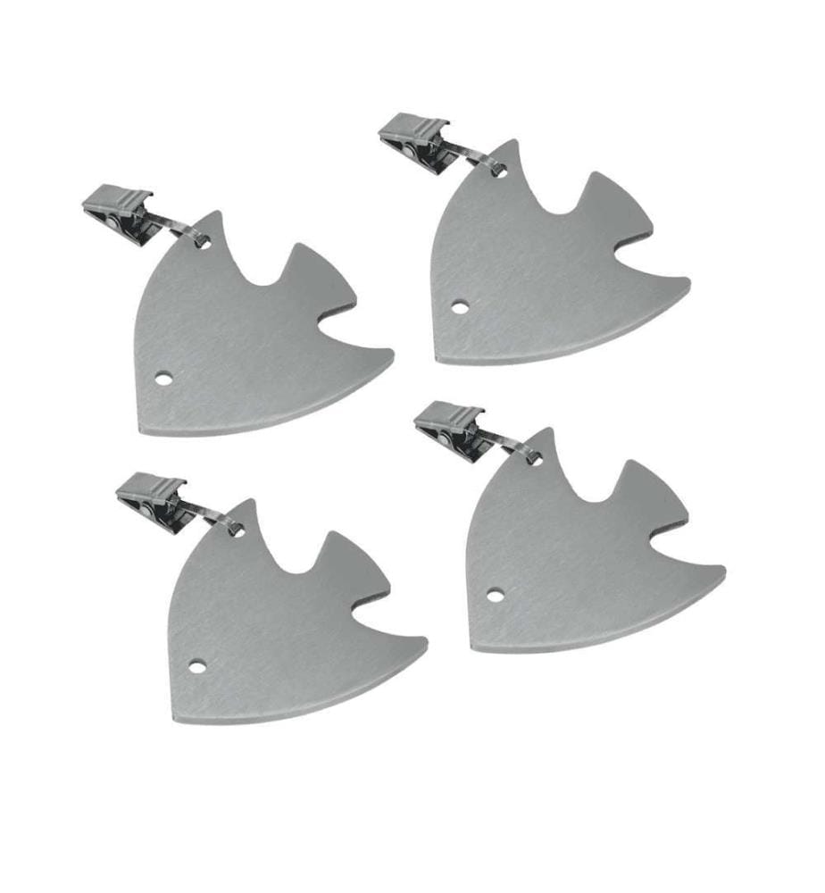 Set mit 4 Pompons Tischdecke aus Edelstahl - Fische/Sterne