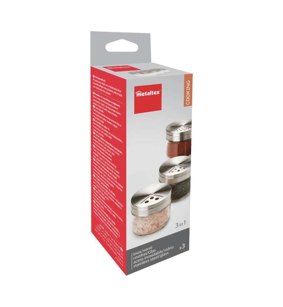 Glass/stainless steel spice shaker - 100ml