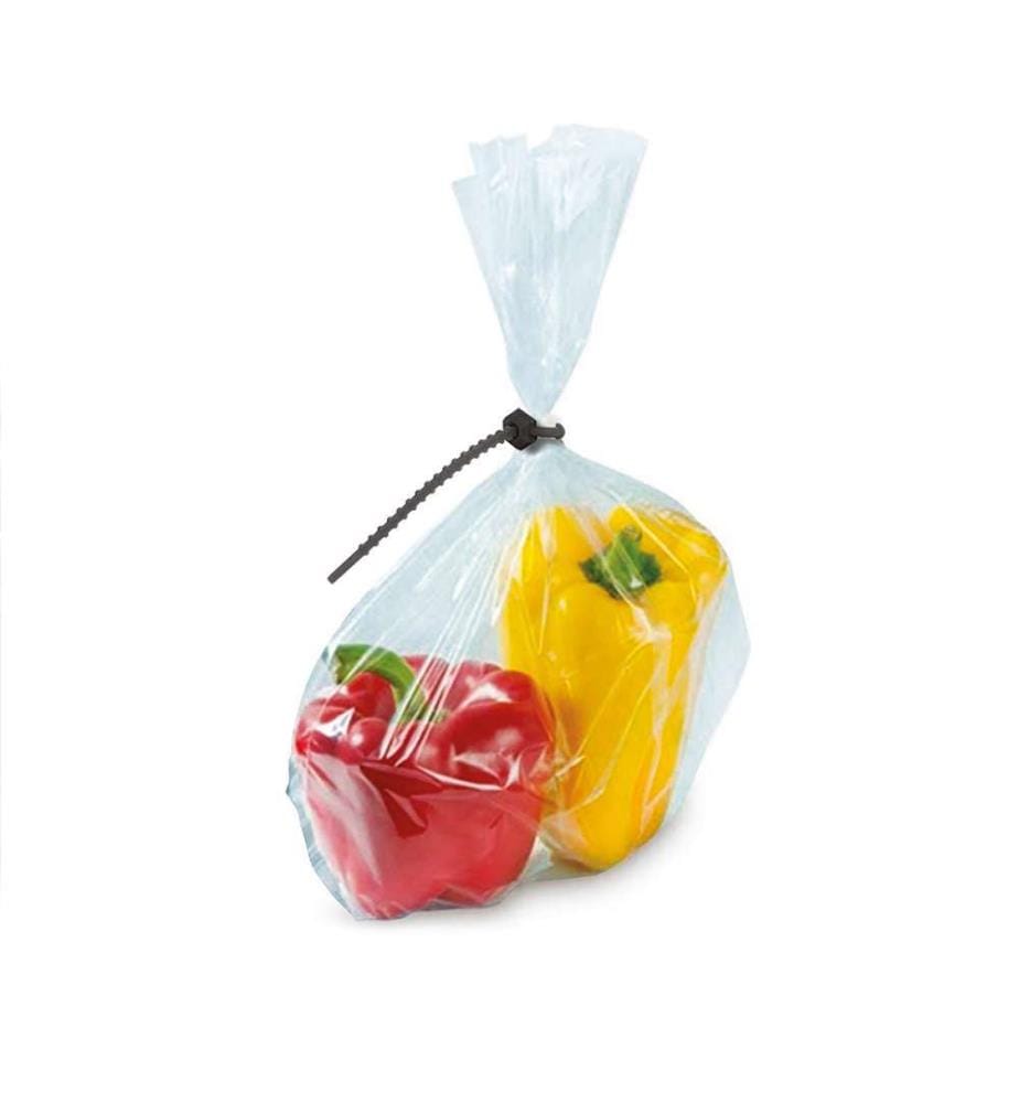 Set mit 12 Silikonbeutelclips - 15cm - max. 230°C schwarz