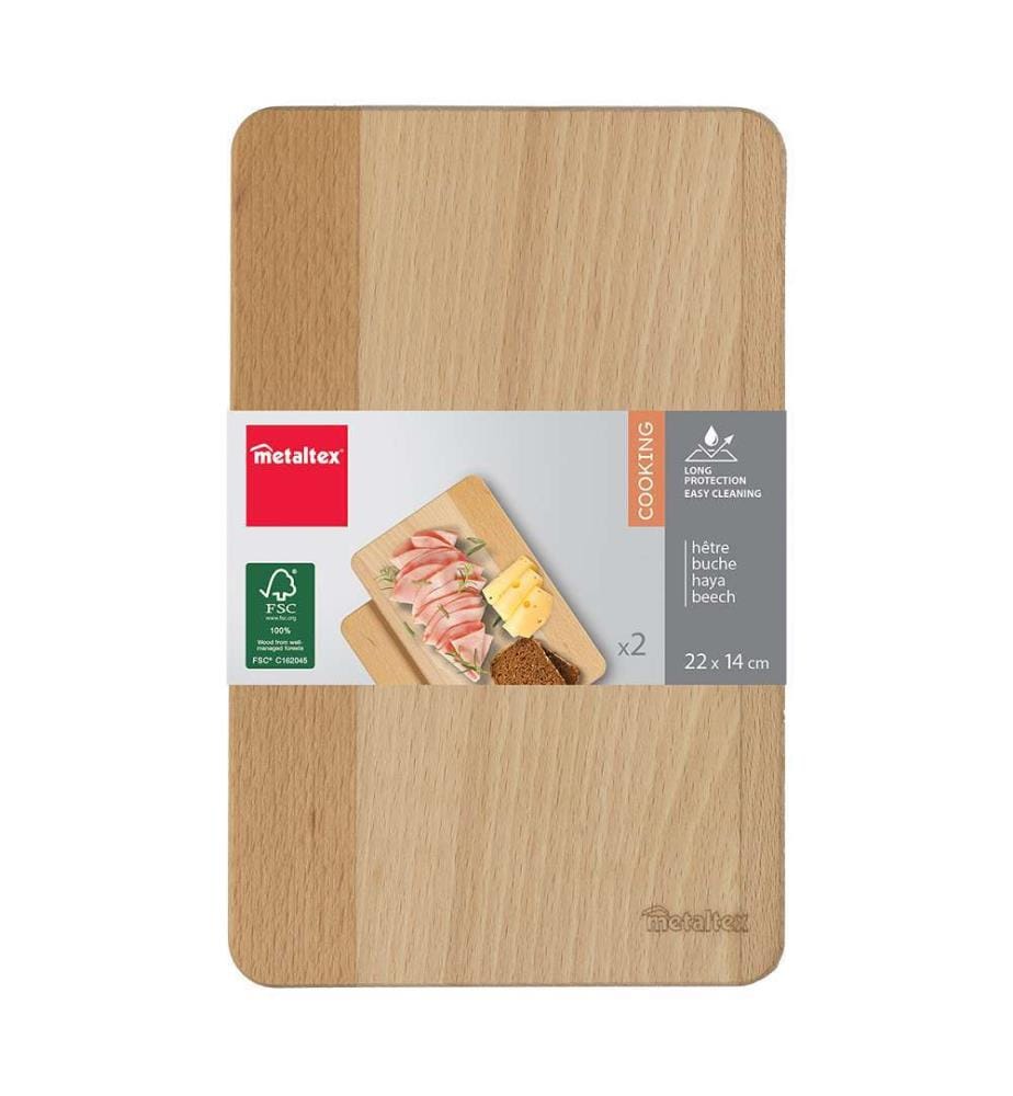 Set mit 2 Schneidebrettern Buche FSC - 22x14x1cm
