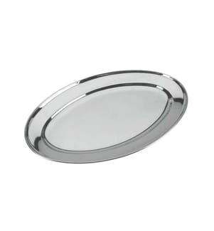 Tablett Oval 35x22cm, Edelstahl