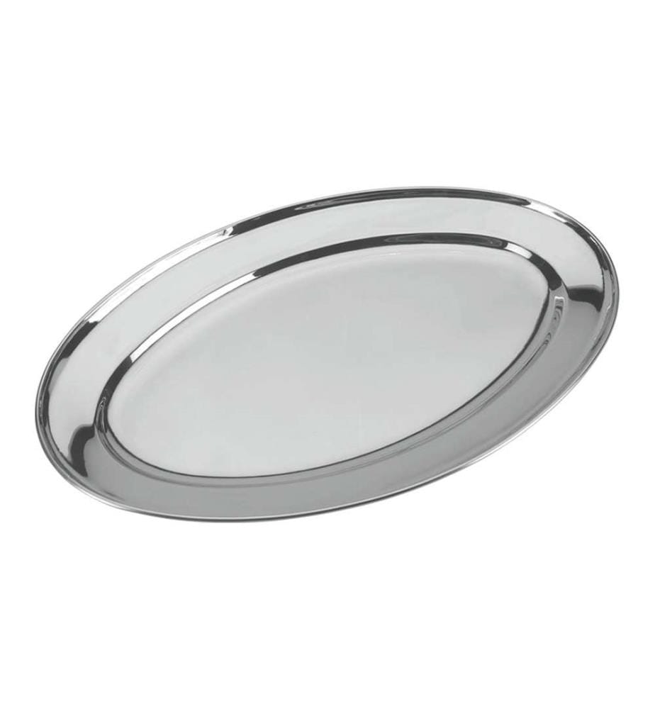 Tablett Oval 45x30cm, Edelstahl