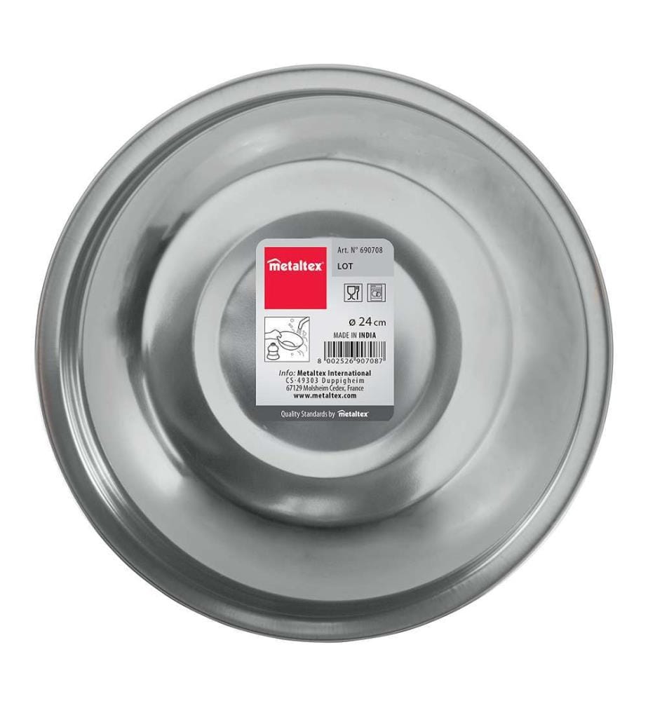 Runde Schüssel aus Edelstahl - 24cm