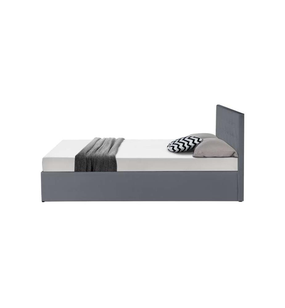 Lit Coffre avec Sommier Hannah 140x190cm - Gris