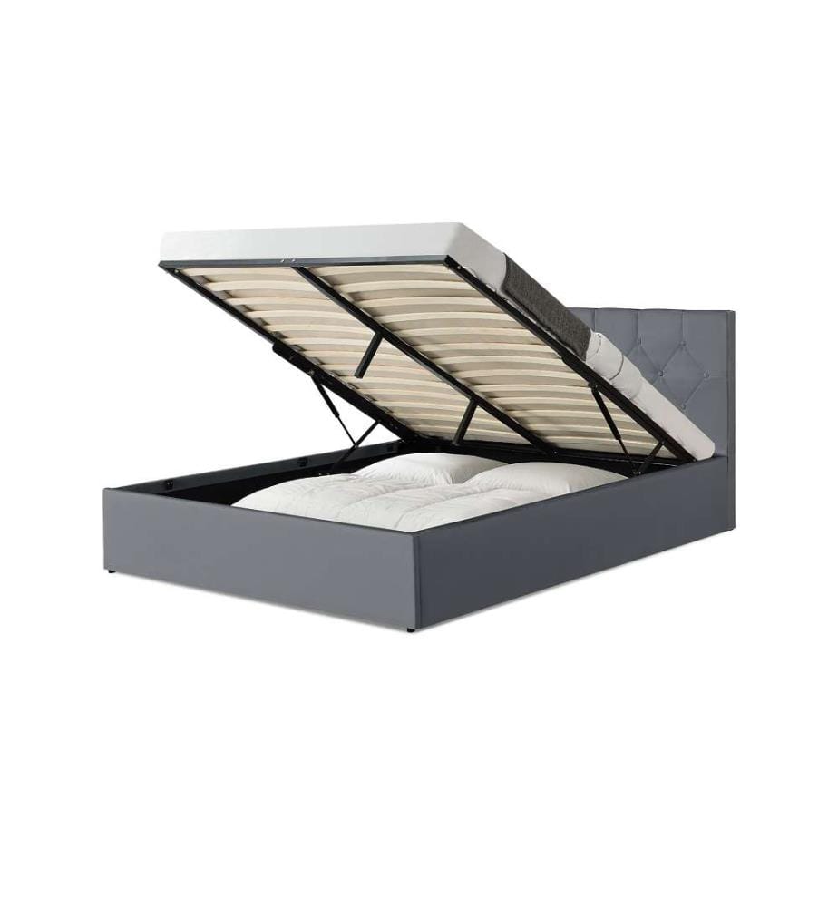 Lit Coffre avec Sommier Hannah 160x200cm - Gris