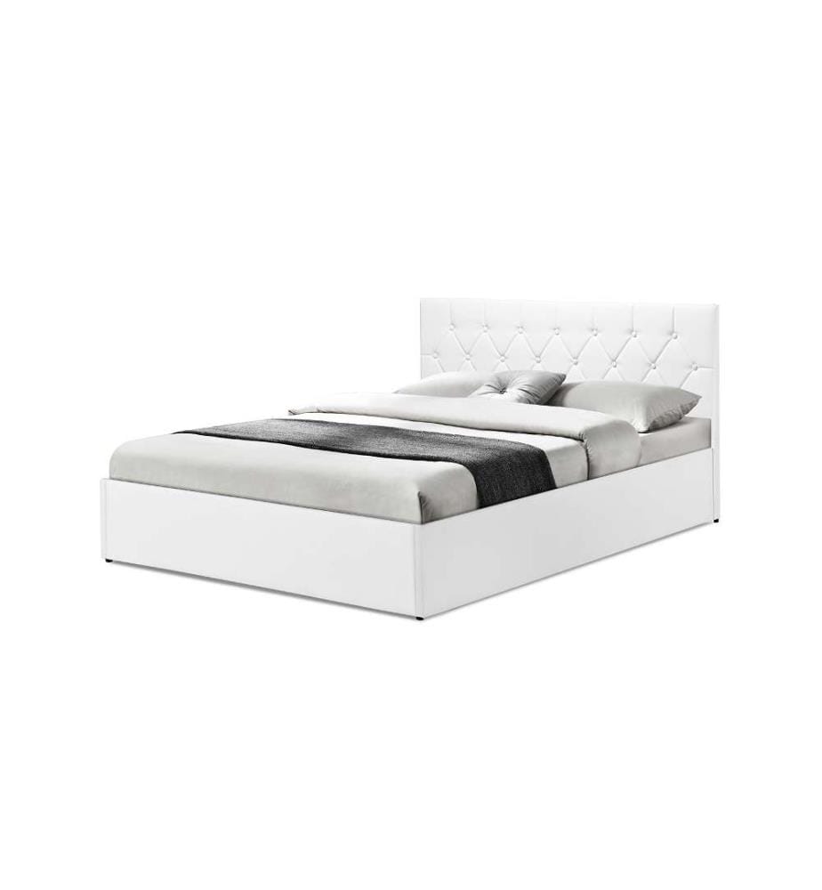Lit Coffre avec Sommier Hannah 160x200cm - Blanc