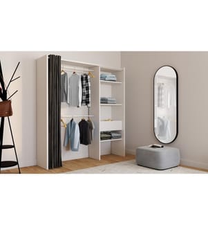 Dressing Aline extensible 120-170cm blanc 1 colonne