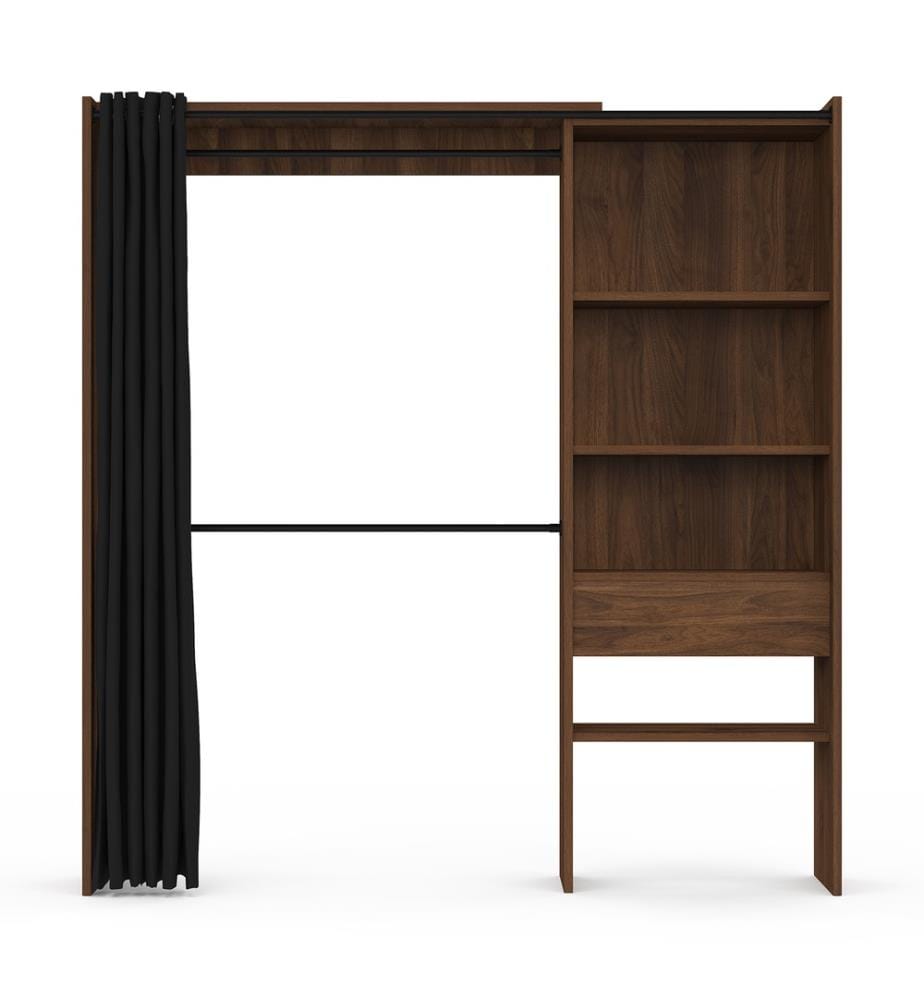 Dressing Aline extensible 120-170cm effet noyer 1 colonne