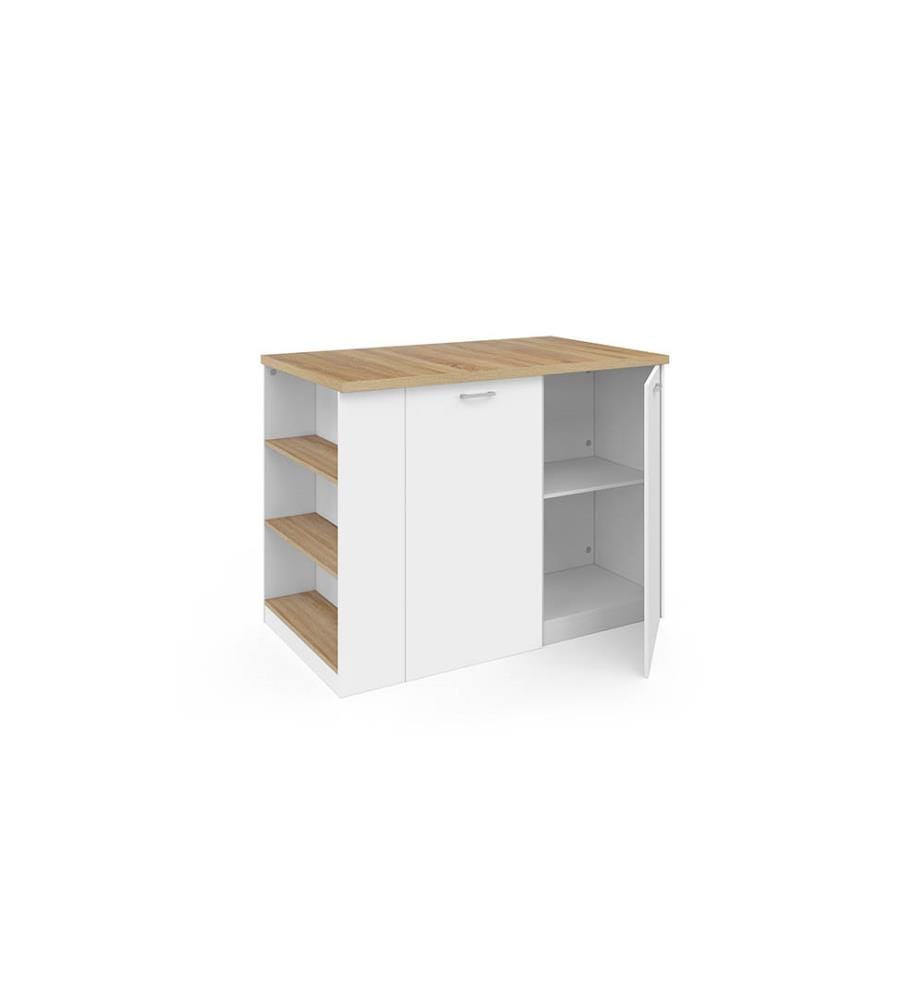 Îlot Central de Cuisine Dario 120 x 70 x 90 cm - Brun & Blanc