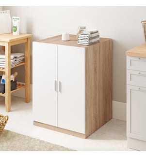 Meuble machine à laver Will - Bois et Blanc