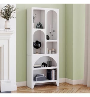Etagère organique 6 compartiments blanche 160cm