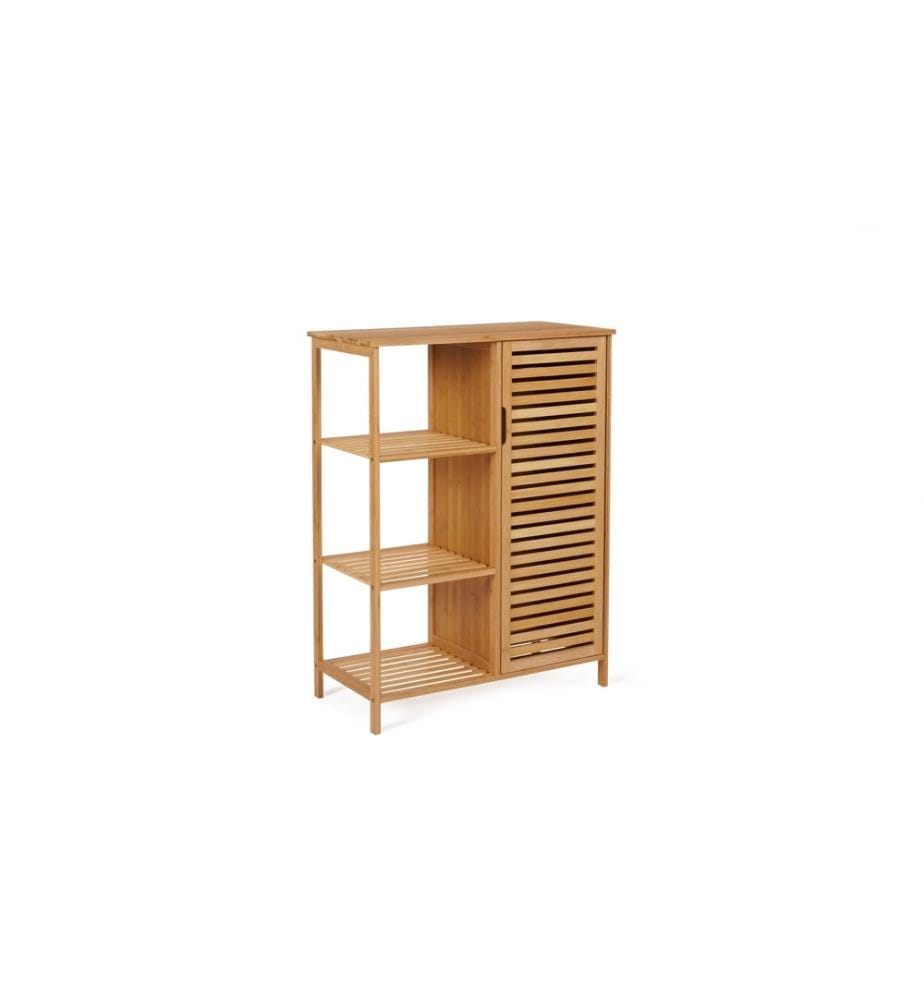 Badezimmermöbel Maya 1 Tür aus Bambus - 66x33x87cm - Braun