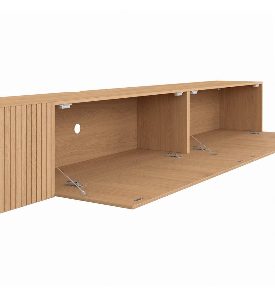 Meuble TV suspendu Albane 270cm - Bois