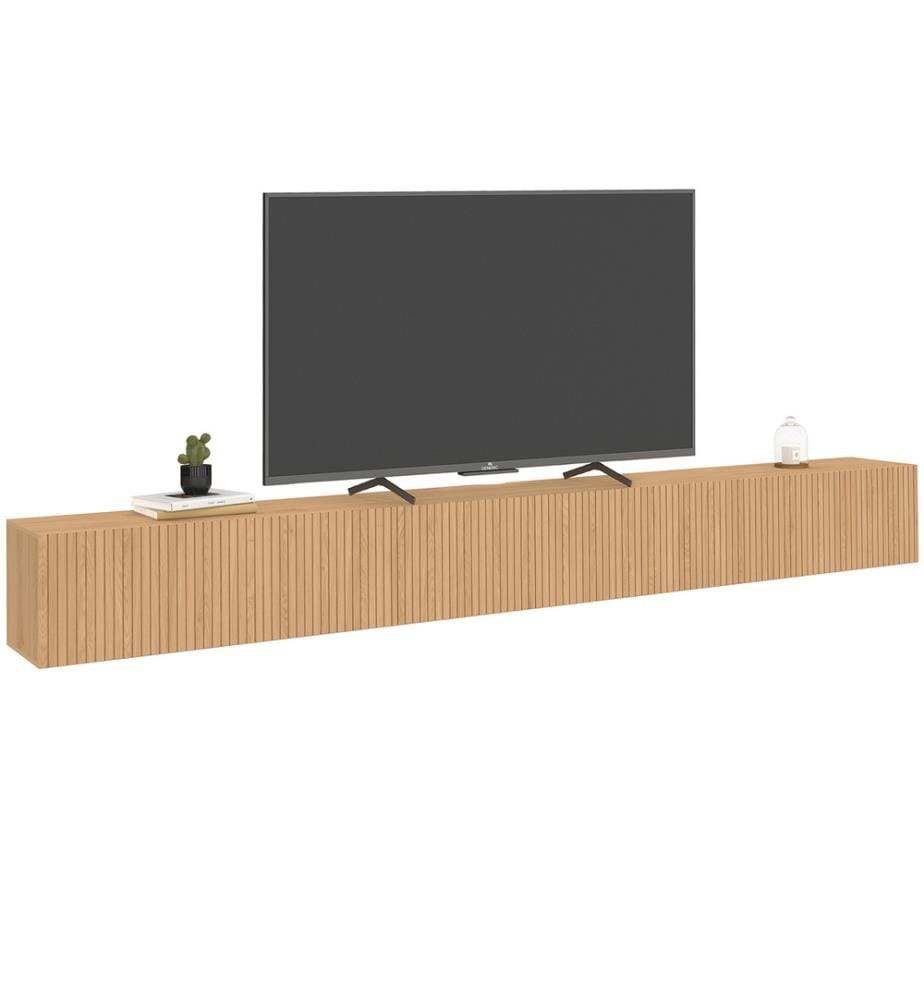Meuble TV suspendu Albane 270cm - Bois
