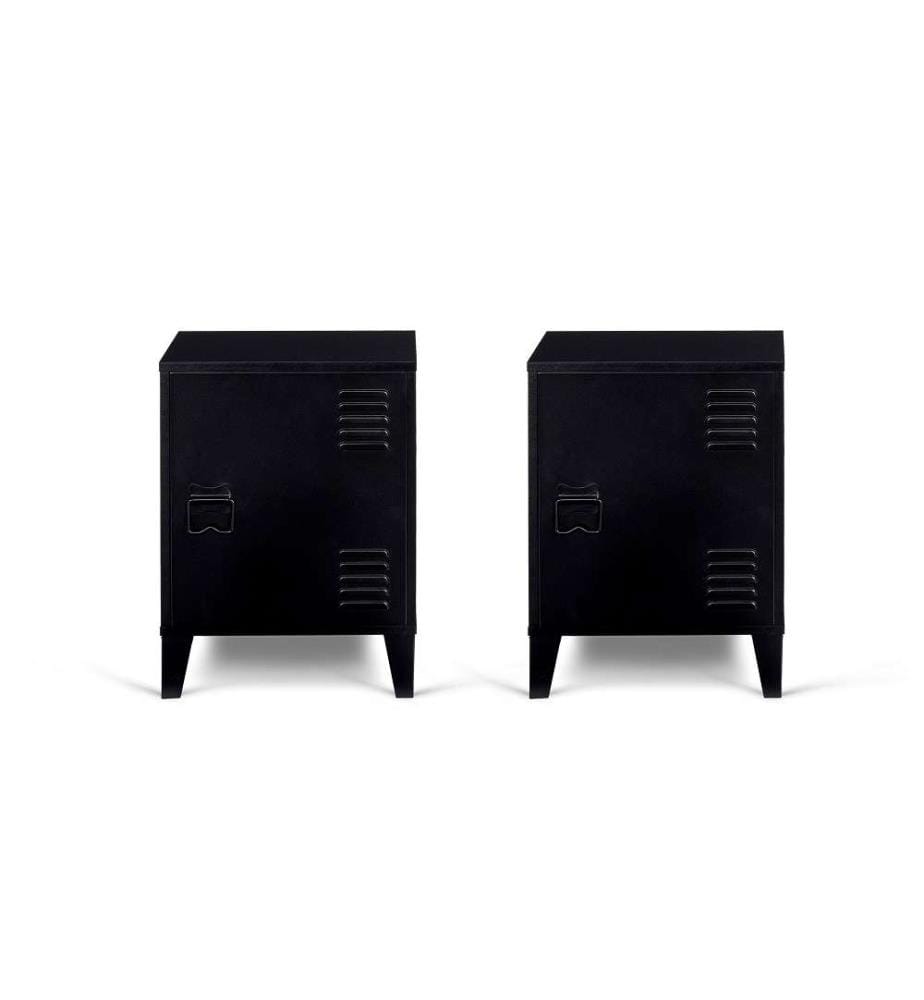Set di 2 comodini Storen in metallo - Nero