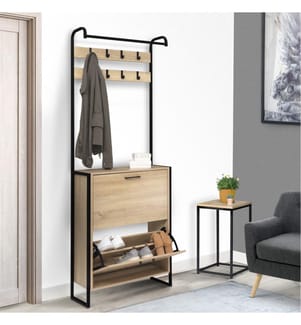 Vestiaire d'Entrée Alan 63.5 x 23.5 x 180 cm - Brun