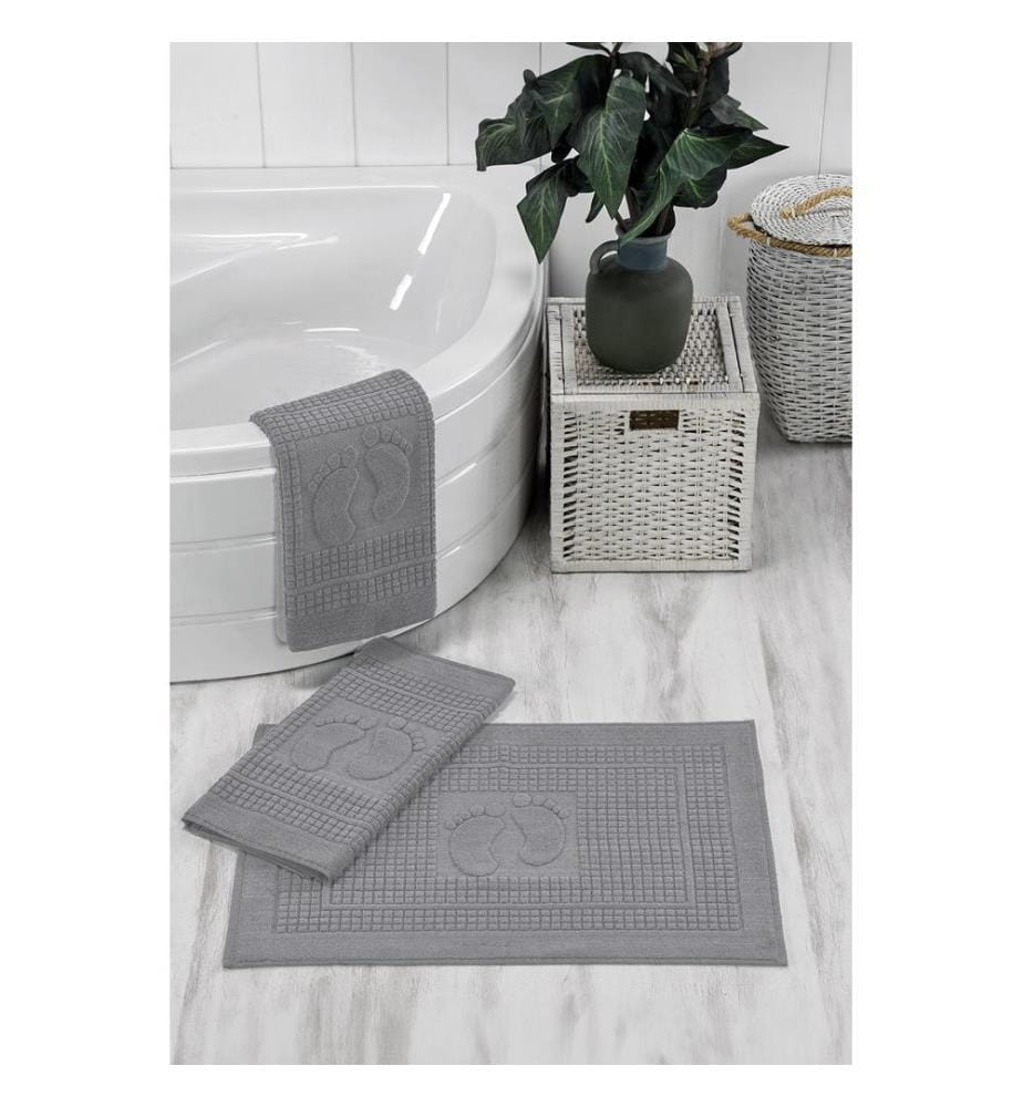 3er-Set Badematten – Grau