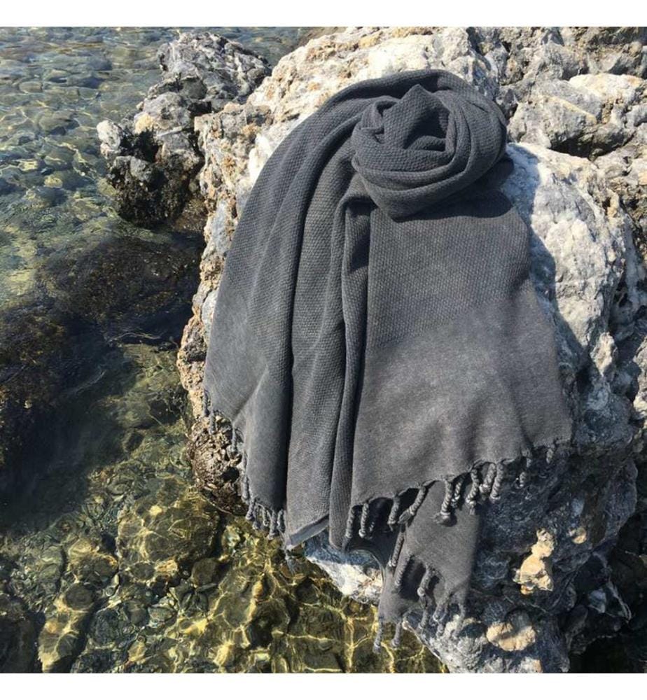 Strandtuch aus 100% Baumwolle - Anthrazit