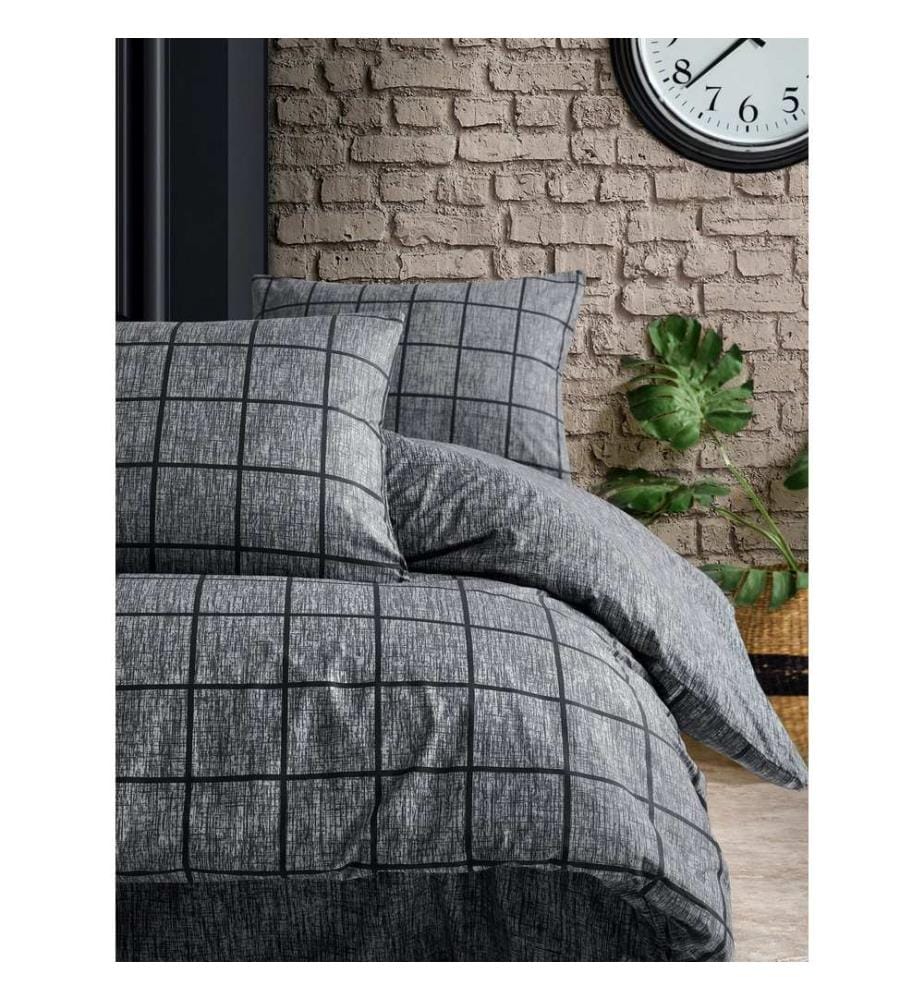 King-Size-Bettwäsche-Set „Ranforce“ – Schwarz