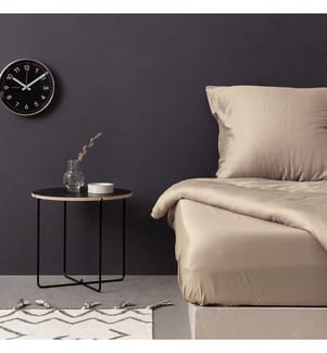 Satin-Spannbetttuch in Super-King-Grösse – Beige