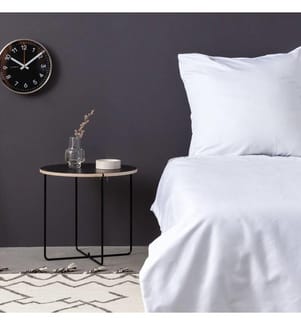 Spannbetttuch aus Satin, Doppelbett, XL – Weiss