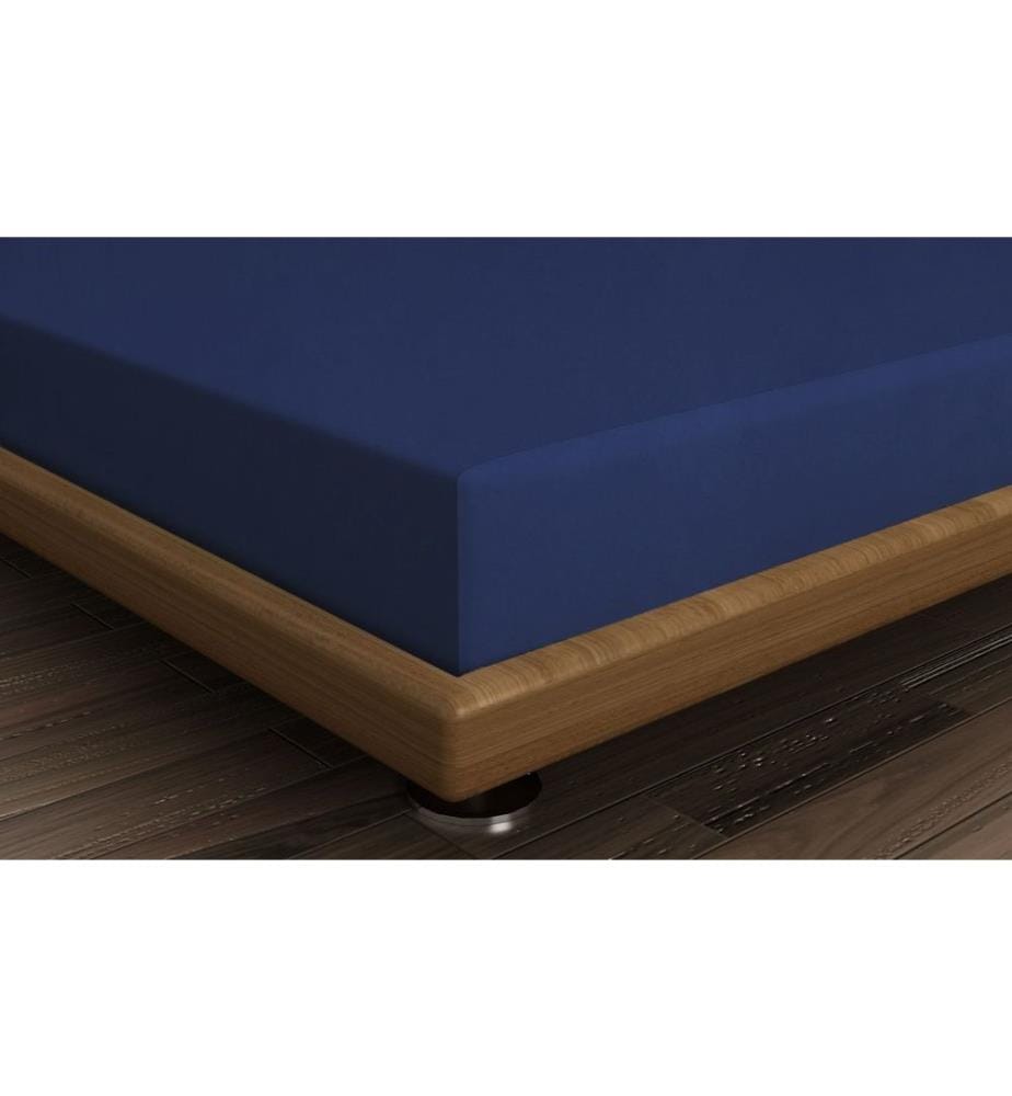 Double Reinforced Fitted Sheet - Sax Blue