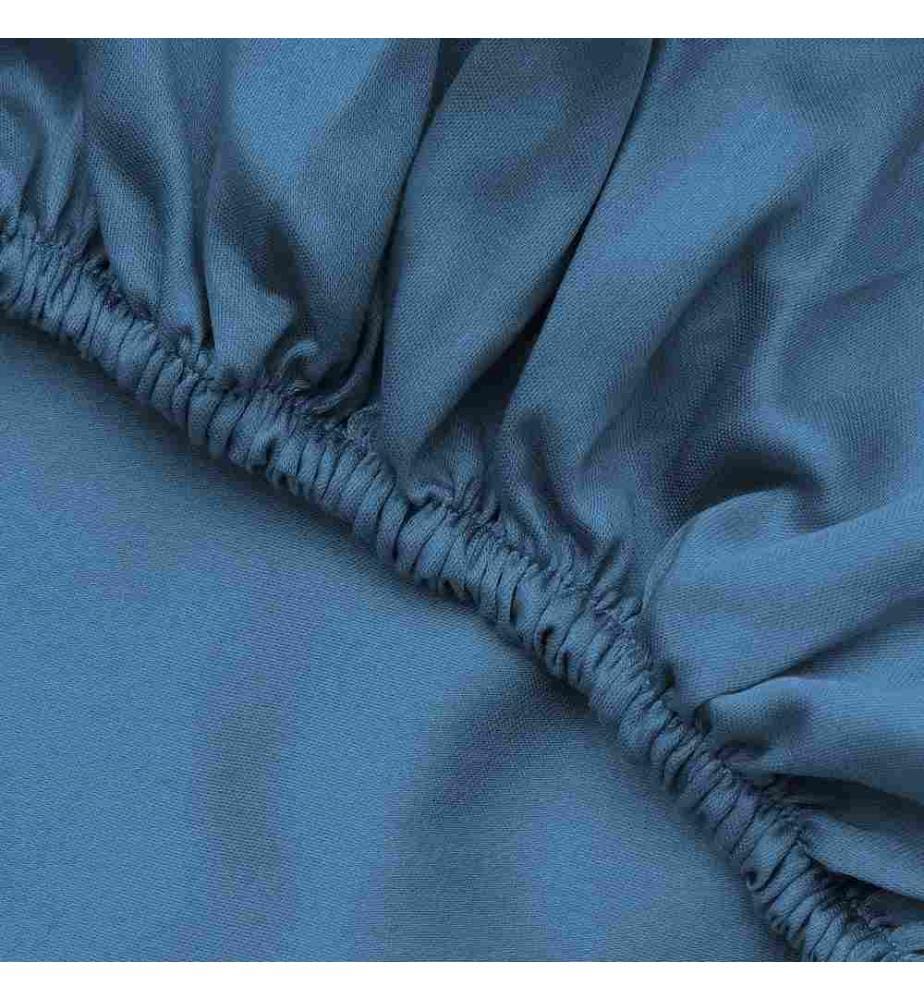 Ranforce Doppel-Spannbetttuch – Blau