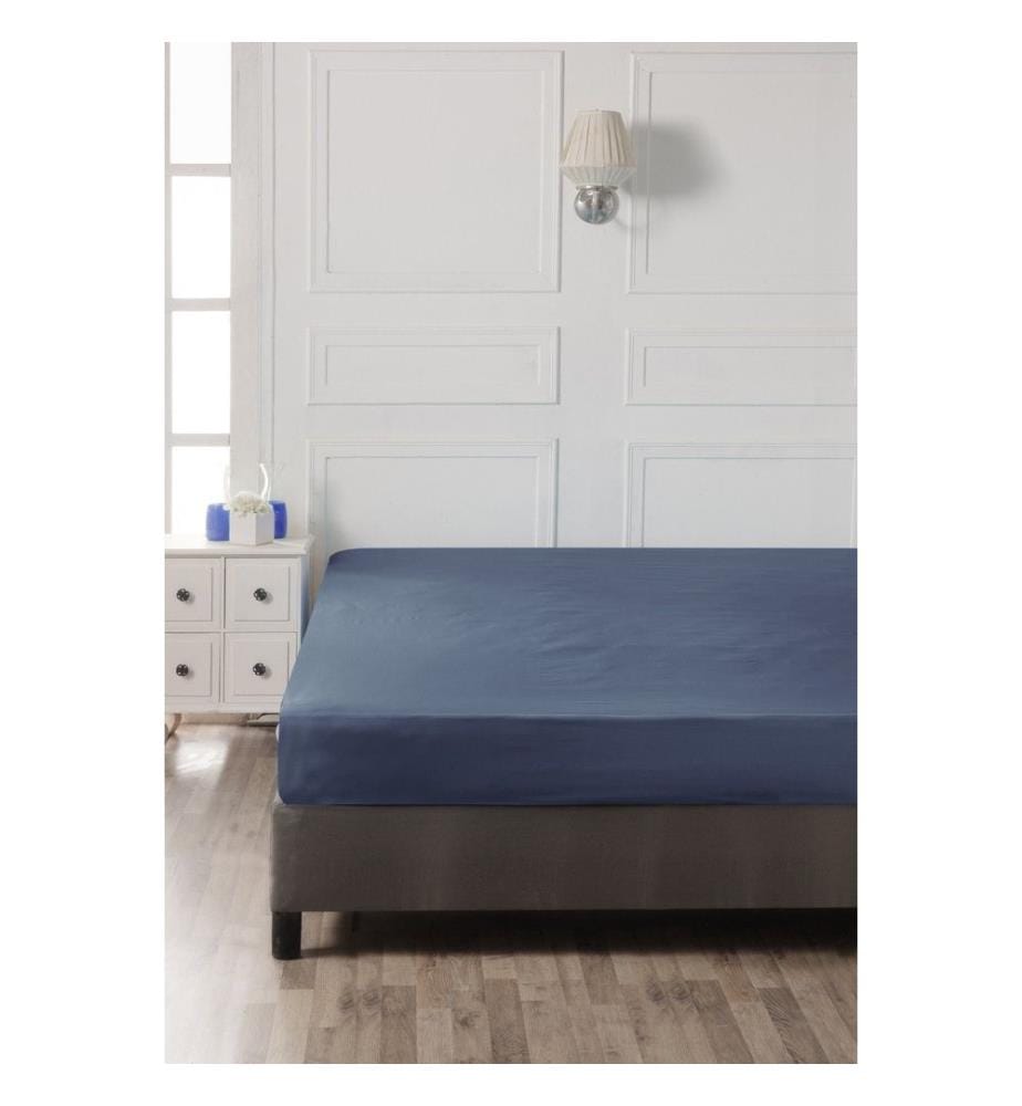 Ranforce Super King Size Fitted Sheet - Dark Blue